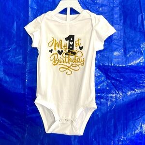 New packed / Adorable 1st Birthday baby girl bodysuit / 12 month
